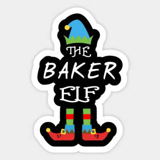 The Baker Elf Matching Family Group Christmas Party Sticker